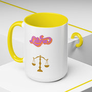 'Libra' Zodiac Accent Coffee Mug