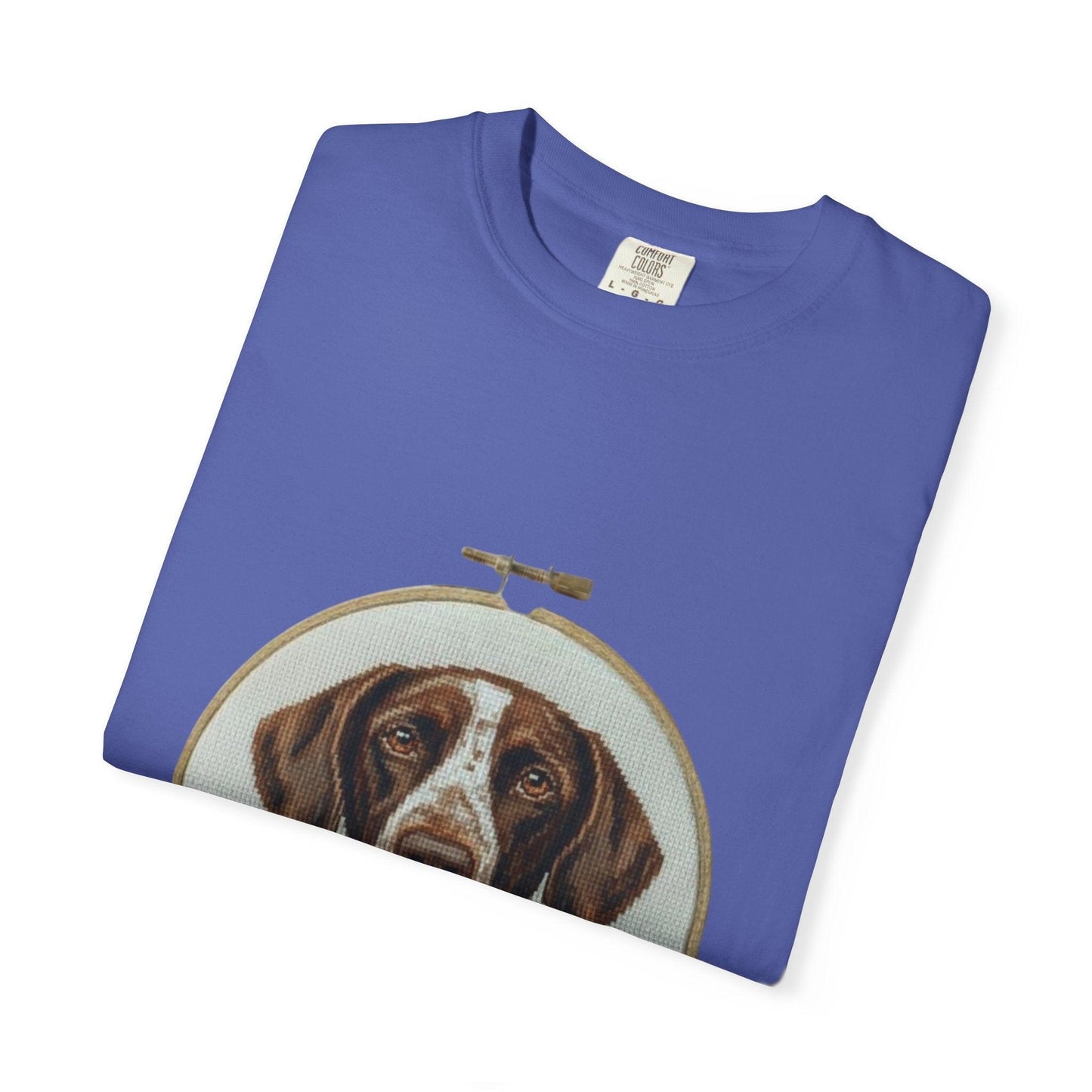 German Shorthaired Pointer Portrait T-Shirt | Embroidery Hoop Dog Art