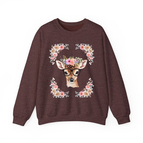Geeky Goddess Deer Unisex Crewneck Sweatshirt