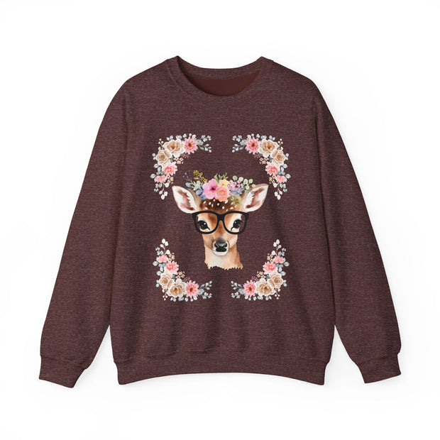 Geeky Goddess Deer Unisex Crewneck Sweatshirt