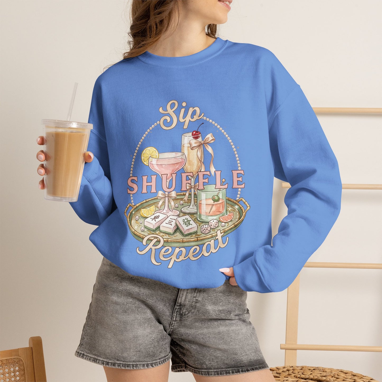Mahjong Girls Night Crewneck Sweatshirt | Mahjong Tiles, Pastel Cozy Club