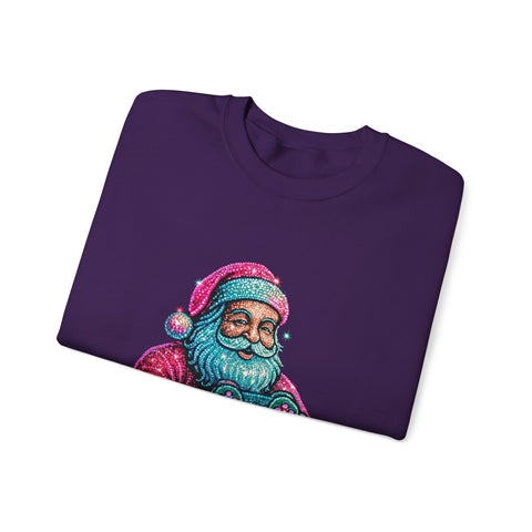 Santa with Game Controller Crewneck, Stay Merry Game On Holiday Sweatshirt