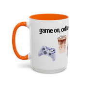 'Game On, Coffee First' Accent Coffee Mug