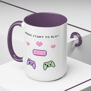 'Press Start To Slay' Accent Coffee Mug