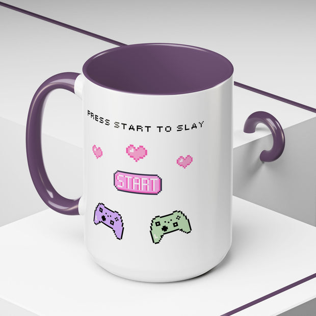 'Press Start To Slay' Accent Coffee Mug