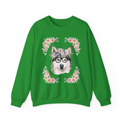 Geeky Goddess Siberian Husky Unisex Crewneck Sweatshirt