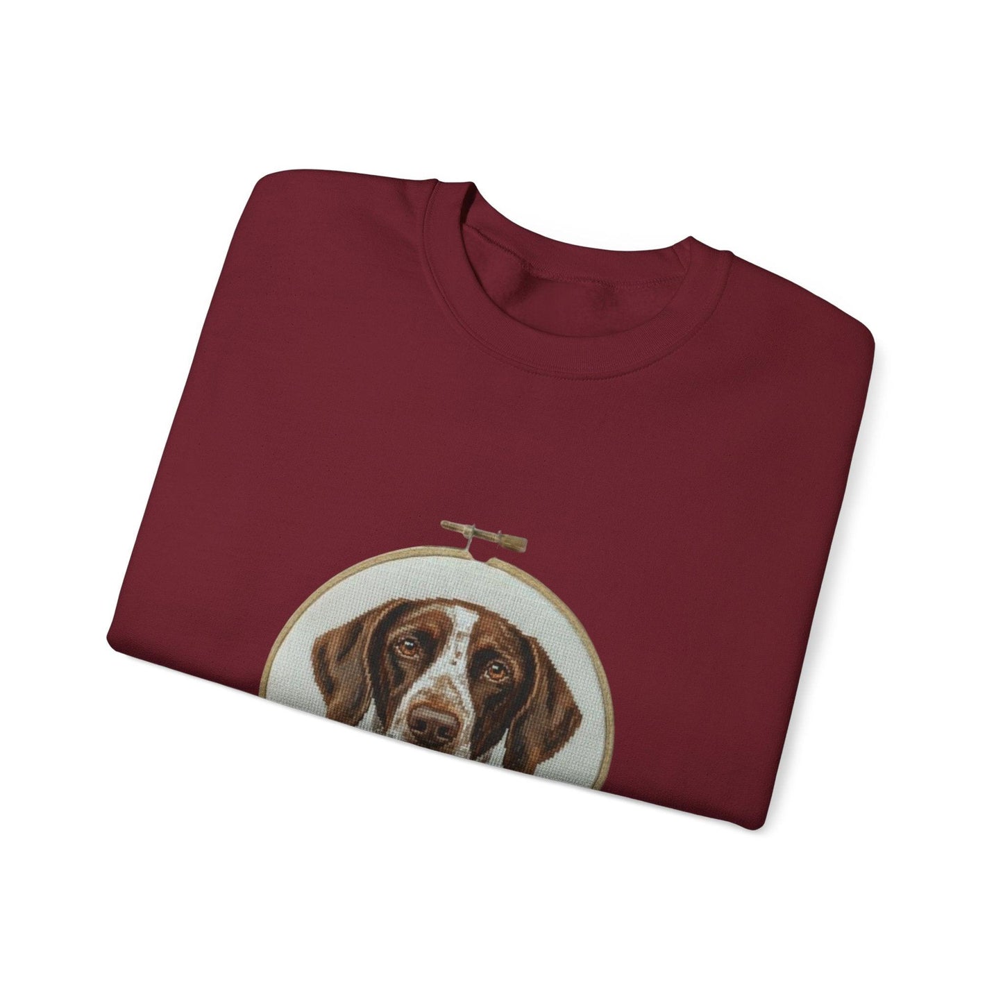 German Pointer Portrait sweatshirt | Dog Head Embroidery Hoop Design