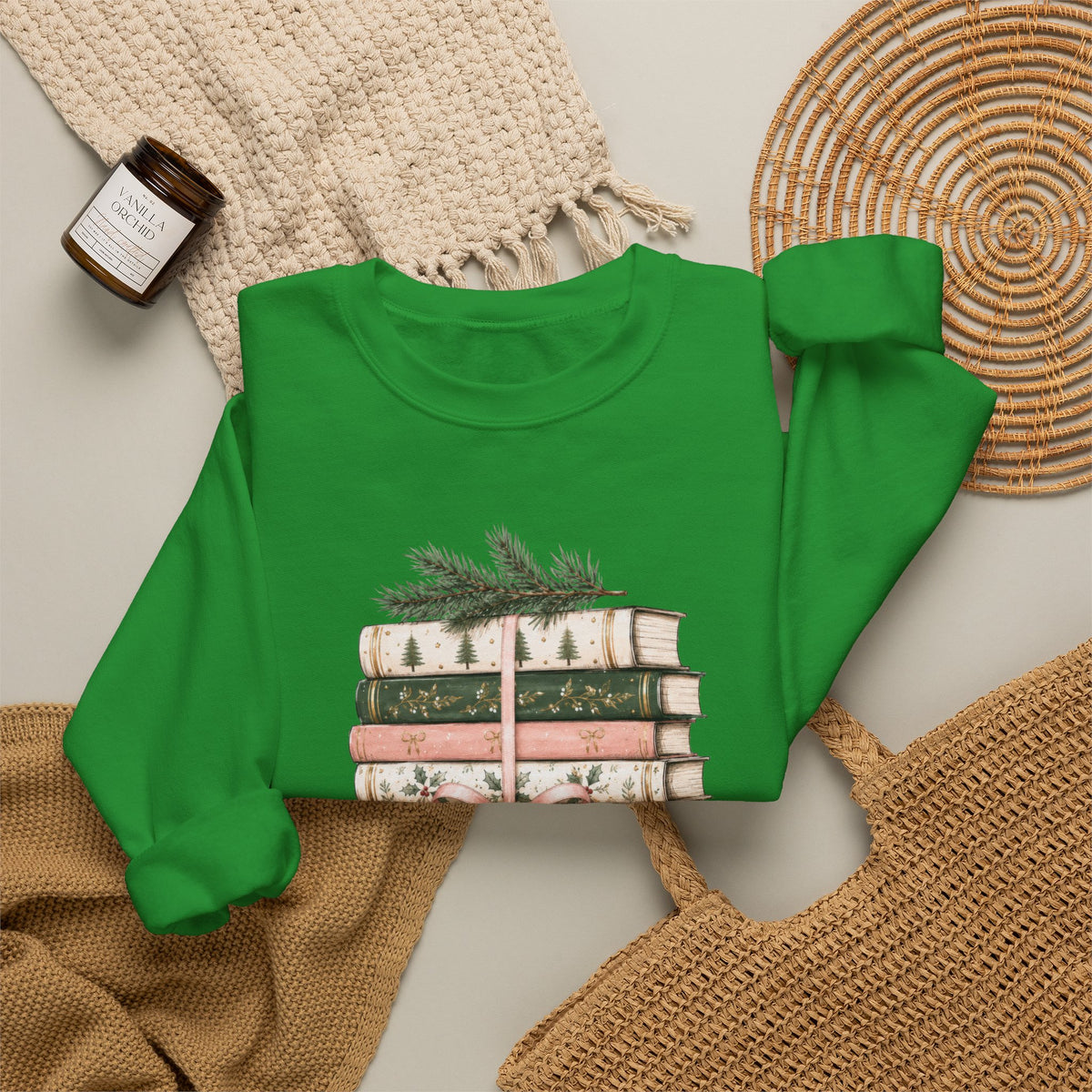 Bookish Christmas Sweatshirt, Christmas Book Lover Crewneck, Cozy Reader Sweater, BookTok Holiday Shirt, Reader Christmas Gift