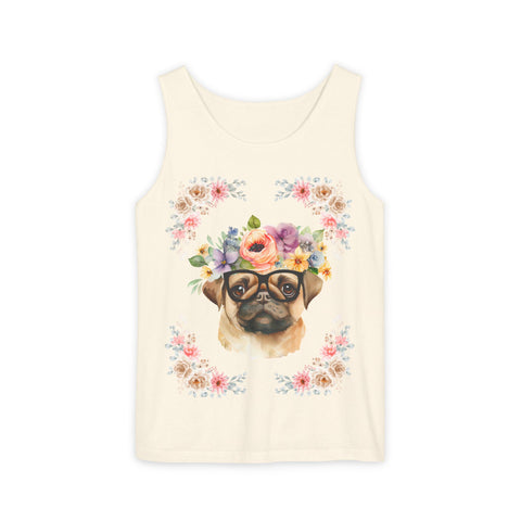 Geeky Goddess Pug Unisex Tank Top