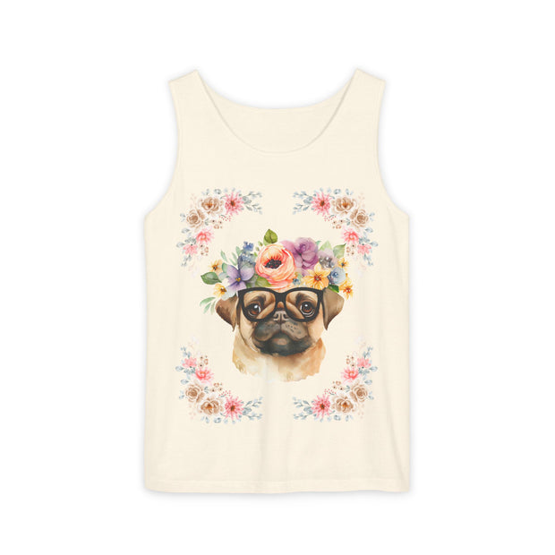 Geeky Goddess Pug Unisex Tank Top