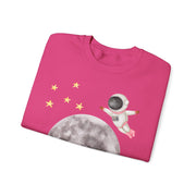 Astronaut Flying To The Moon Unisex Crewneck Sweatshirt