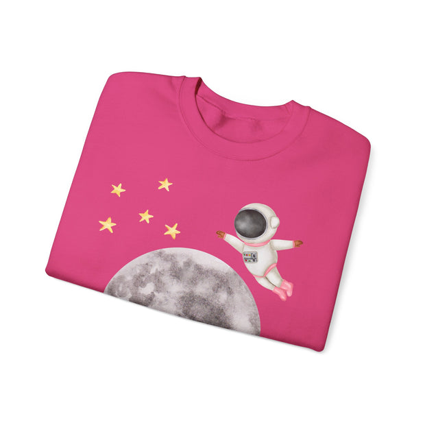 Astronaut Flying To The Moon Unisex Crewneck Sweatshirt