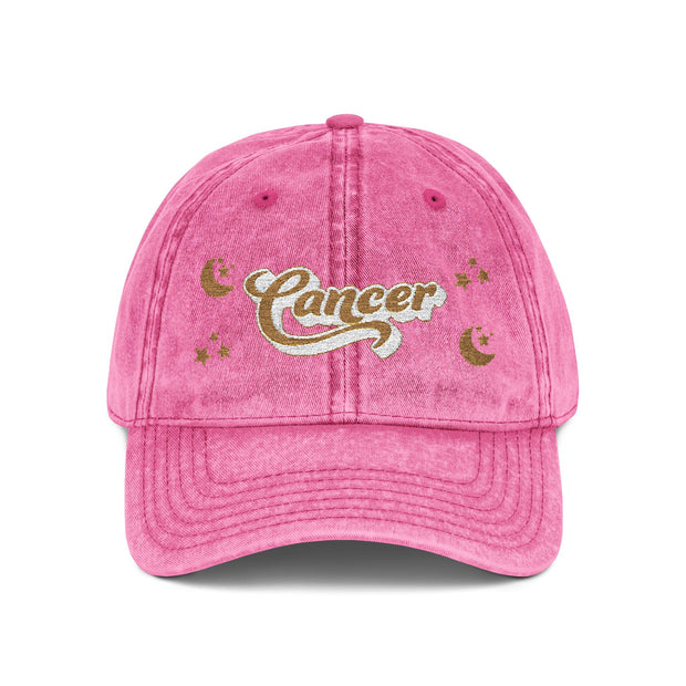 'Cancer' Vintage Embroidered Cap