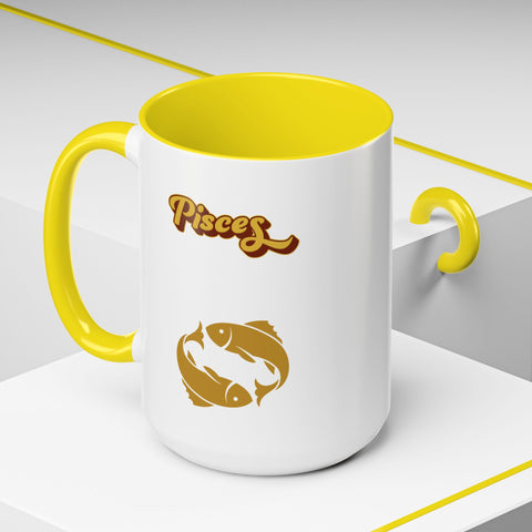 'Pisces' Zodiac Accent Coffee Mug