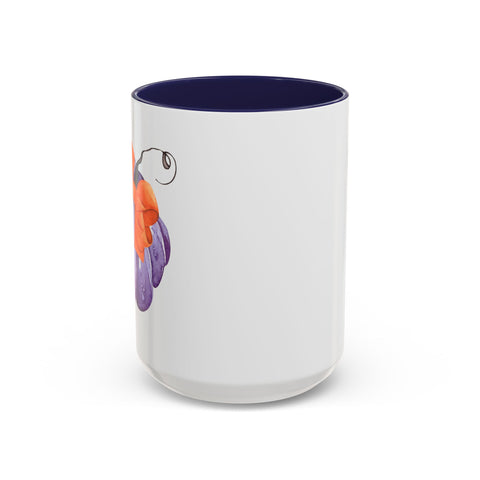 Purple Pumpkin Wrapped In A Bow Accent Coffee Mug