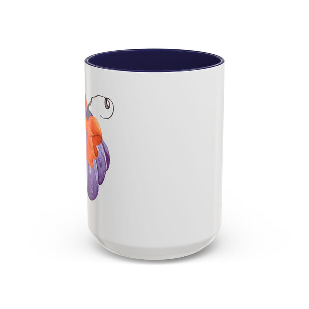 Purple Pumpkin Wrapped In A Bow Accent Coffee Mug