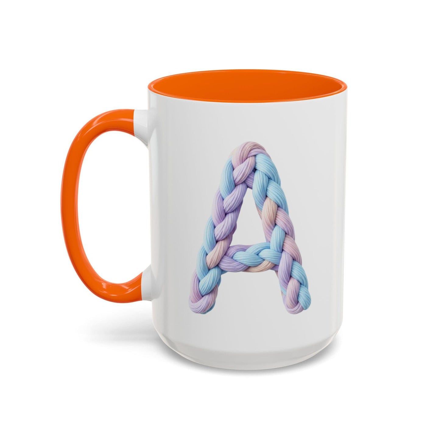 Minimalist Embroidery Typography Accent Coffee Mug | Pastel Thread Design