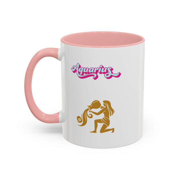 'Aquarius' Zodiac Accent Coffee Mug