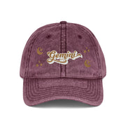 'Gemini' Vintage Wash Embroidered Cap