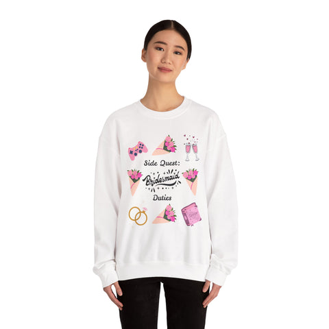 'Side Quest: Bridesmaid Duties' Unisex Crewneck Sweatshirt