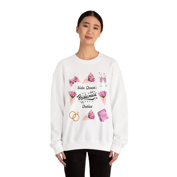 'Side Quest: Bridesmaid Duties' Unisex Crewneck Sweatshirt