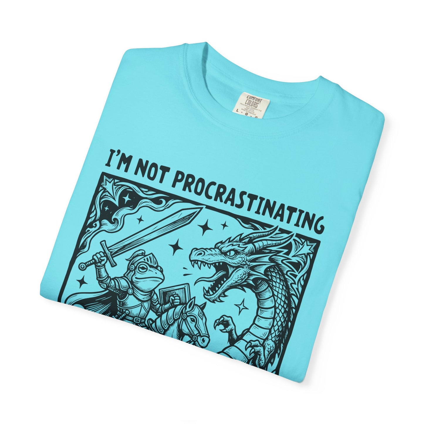 I'm Not Procrastinating I'm Doing Side Quests T-Shirt, Funny Gamer Tee, RPG Knight vs Dragon Shirt, Fantasy Gaming Graphic T-Shirt, Nerd Gift