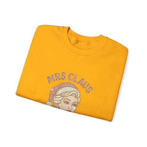 Mrs Claus Glam Squad Sweatshirt | Retro Mrs. Claus Illustration, Christmas Holiday Crewneck