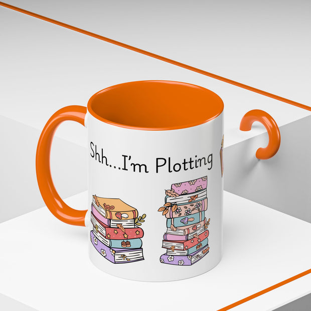 'Shhh...I'm Plotting' Accent Coffee Mug