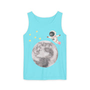 Astronaut Flying To The Moon Unisex Tank Top