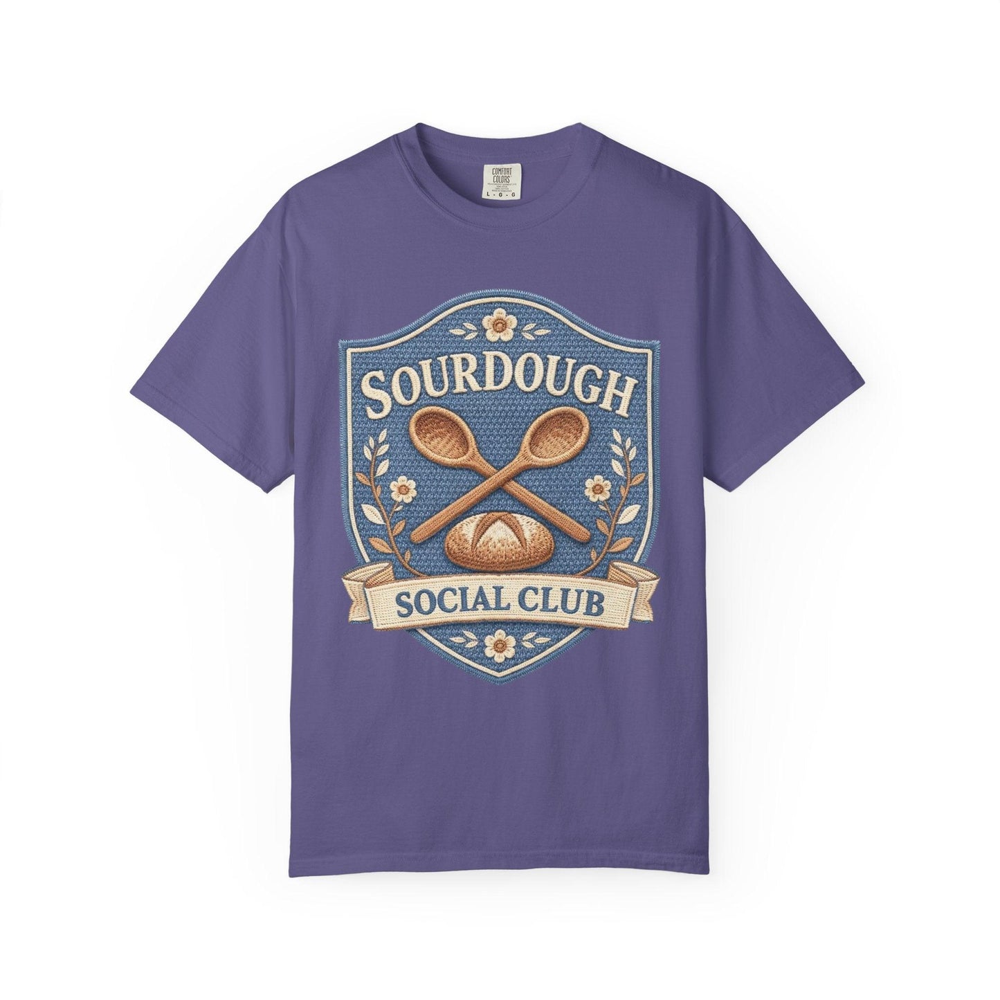 Sourdough Social Club T-shirt | Vintage Baking Badge, Bread Loaf & Spoons