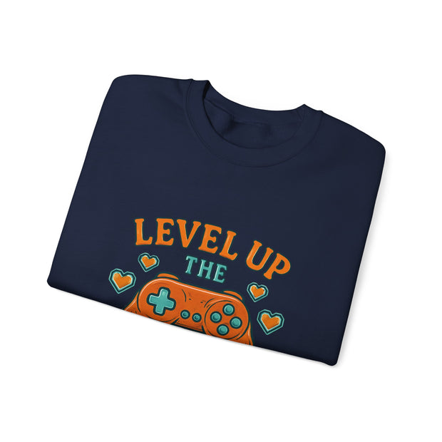Funny Gamer Sweatshirt, Level Up Leftovers Crewneck, Gifts for Gamers, Casual Wear, Thanksgiving Sweatshirt, Cute Holiday Apparel