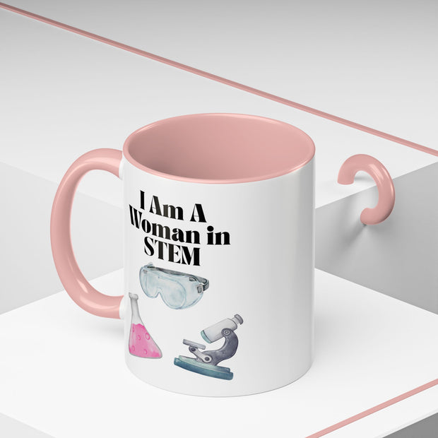 'I Am A Woman In STEM' Scientist Accent Coffee Mug