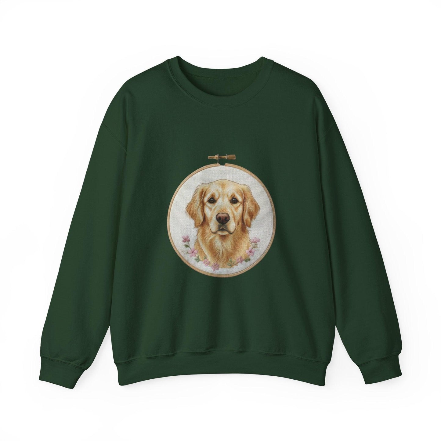 Golden Retriever Sweatshirt, Dog Mom Gift, Vintage Embroidery Style Pet Lover Crewneck