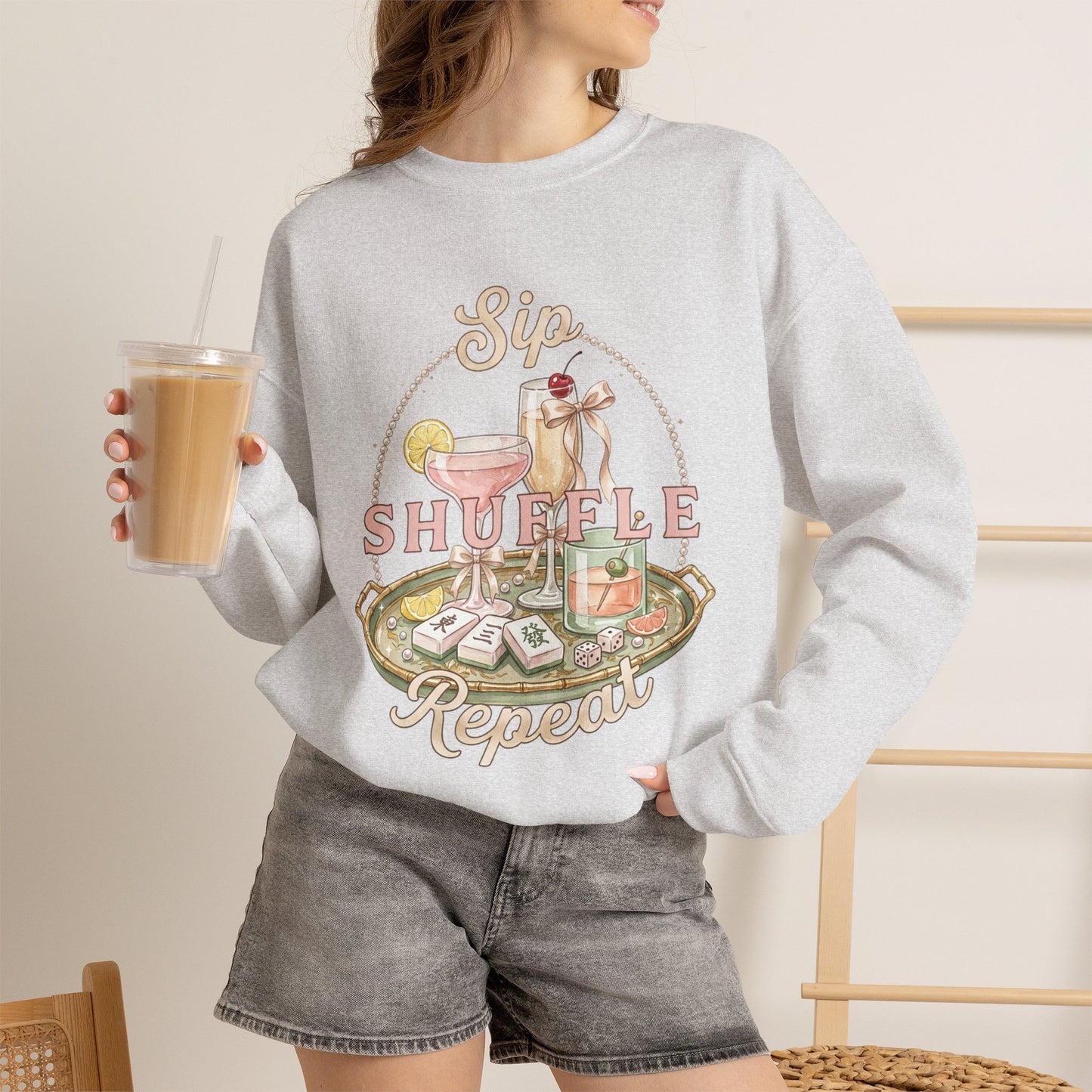 Mahjong Girls Night Crewneck Sweatshirt | Mahjong Tiles, Pastel Cozy Club