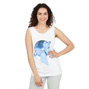 Blue Saturn Wrapped In Blue Bow Unisex Tank Top