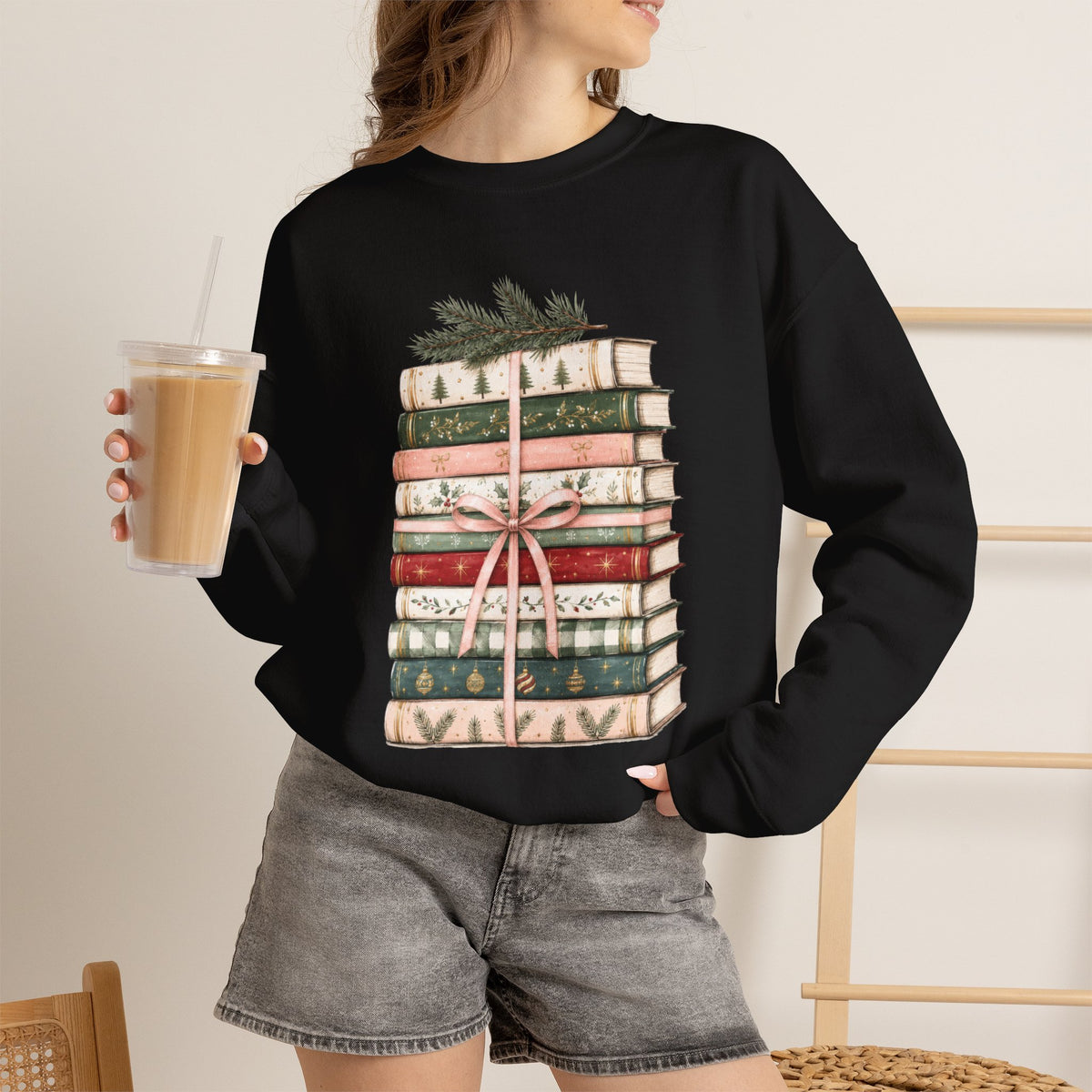 Bookish Christmas Sweatshirt, Christmas Book Lover Crewneck, Cozy Reader Sweater, BookTok Holiday Shirt, Reader Christmas Gift