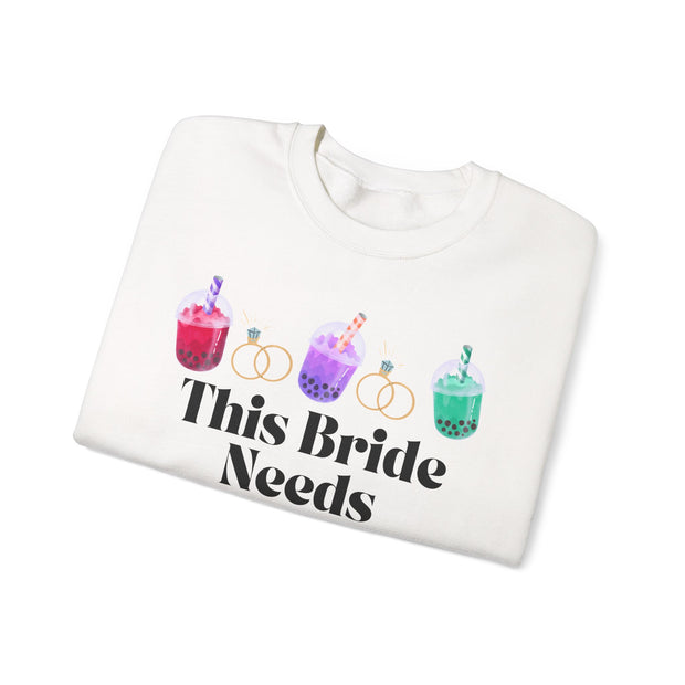 'This Bride Needs Boba' Unisex Crewneck Sweatshirt
