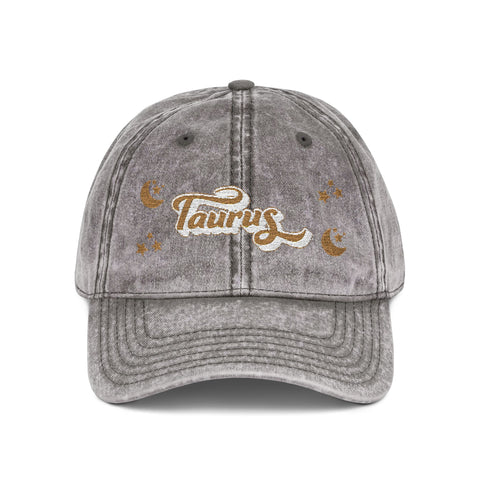'Taurus' Vintage Embroidered Cap