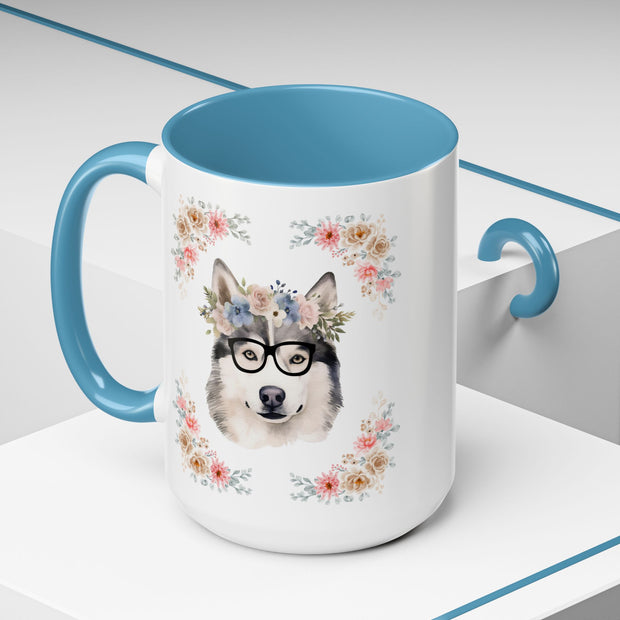 Geeky Goddess Siberian Husky Accent Coffee Mug