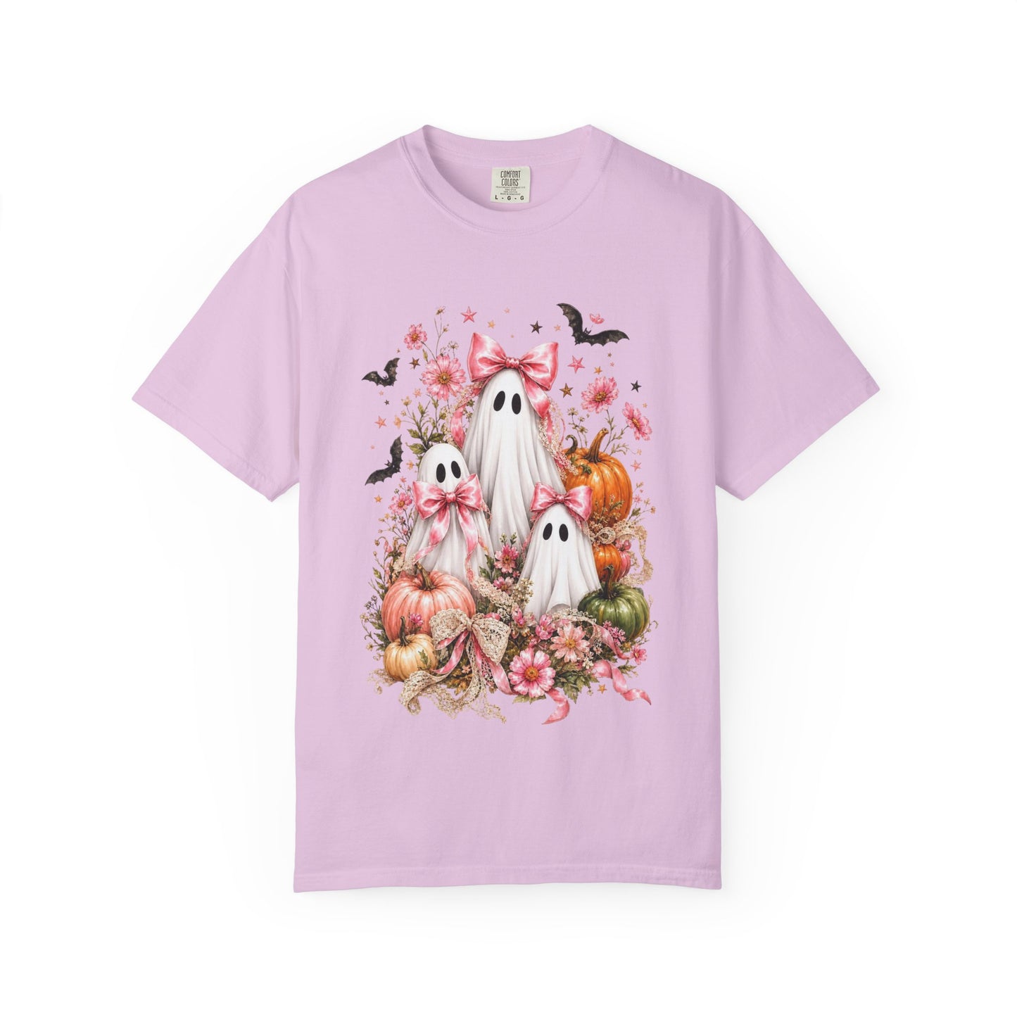 Coquette Ghost Halloween Shirt, Pink Bow Ghost T-Shirt, Cute Spooky Season Tee, Girly Halloween Pumpkin Graphic, Fall Aesthetic Shirt