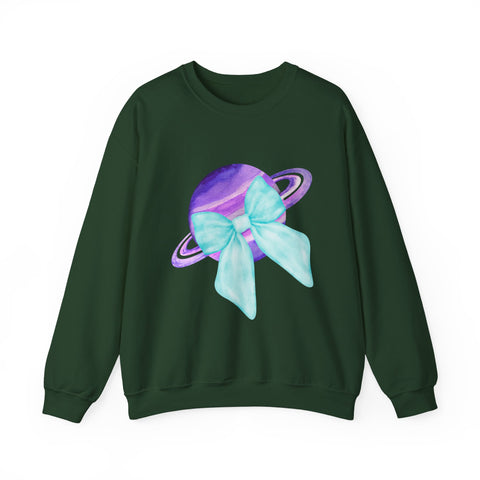 Purple Saturn Wrapped In A Bow Sweatshirt