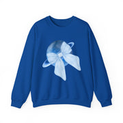 Blue Saturn Wrapped In A Blue Bow Unisex Crewneck Sweatshirt