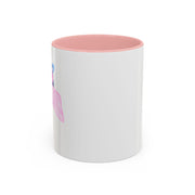Blue Saturn Wrapped In A Pink Bow Accent Coffee Mug