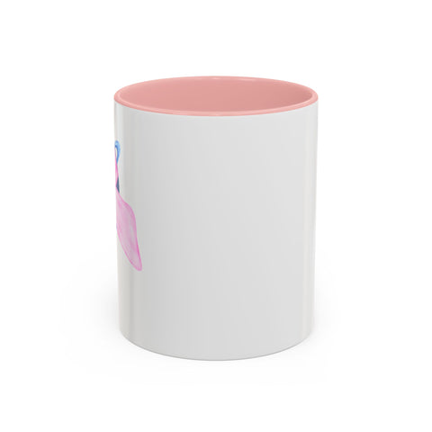 Blue Saturn Wrapped In A Pink Bow Accent Coffee Mug