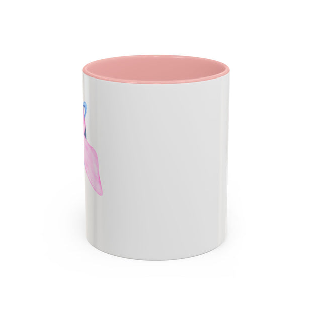 Blue Saturn Wrapped In A Pink Bow Accent Coffee Mug