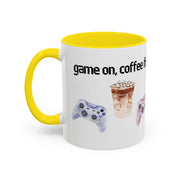 'Game On, Coffee First' Accent Coffee Mug