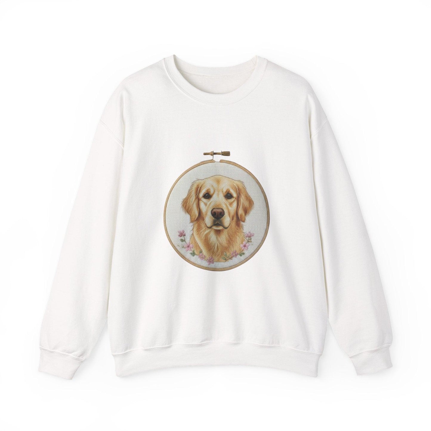 Golden Retriever Sweatshirt, Dog Mom Gift, Vintage Embroidery Style Pet Lover Crewneck