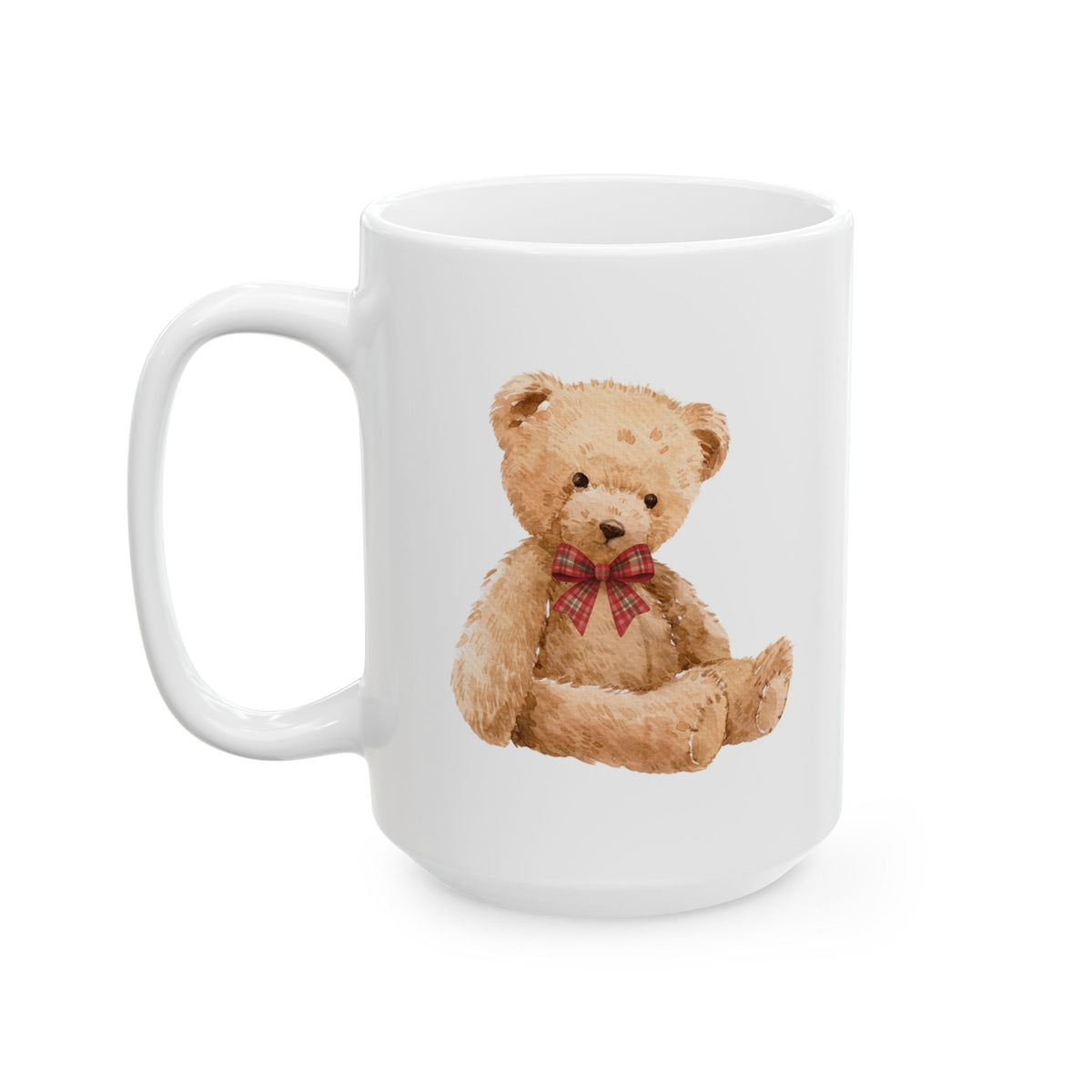 Cute Teddy Bear Illustration Mug | Christmas Holiday Coffee Cup