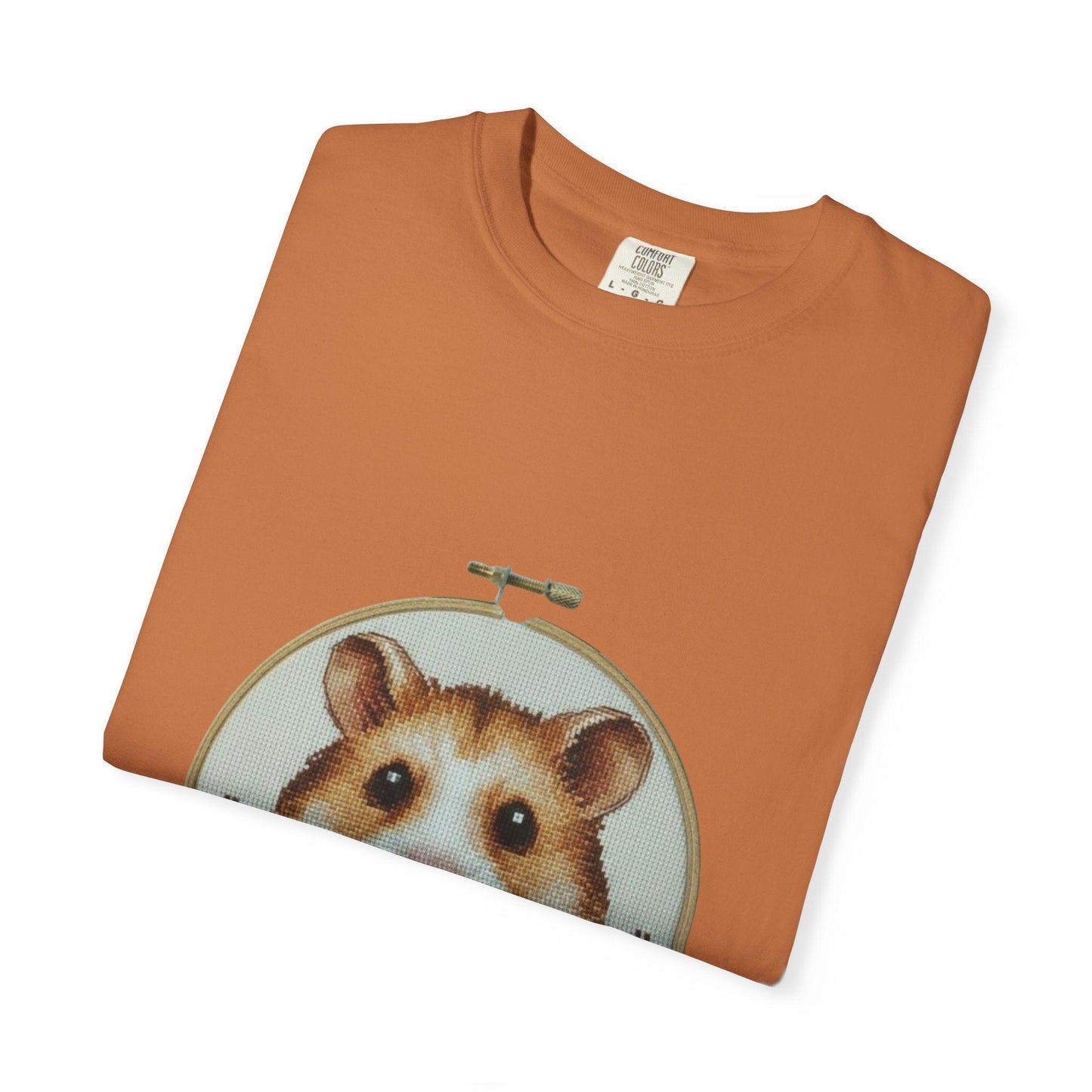 Hamster Portrait Embroidery Hoop T-shirt | Cute Small Pet Illustration