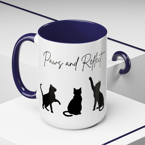 'Paws and Reflect' Cats Accent Coffee Mug